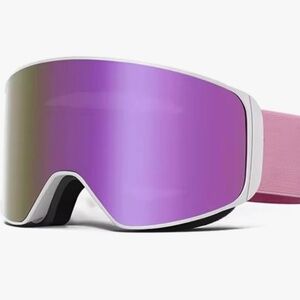Ski/Snowboard Snow Goggles Magnetic OTG Dual Lens Anti-Fog UV400 Pink - NWT